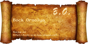 Bock Orsolya névjegykártya