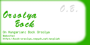 orsolya bock business card